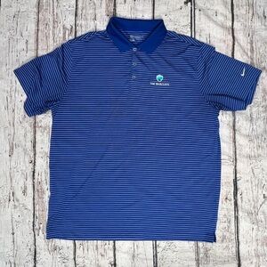 Nike Golf The Barclays Golfer Tennis Short Sleeve Mens Blue Country Club